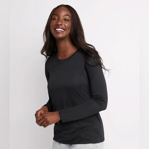 Hanes Womens Sport Cool Dri Performance Long Sleeve T-shirt Shirt, Black, Large